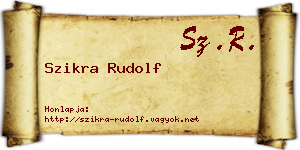 Szikra Rudolf névjegykártya