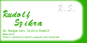 rudolf szikra business card
